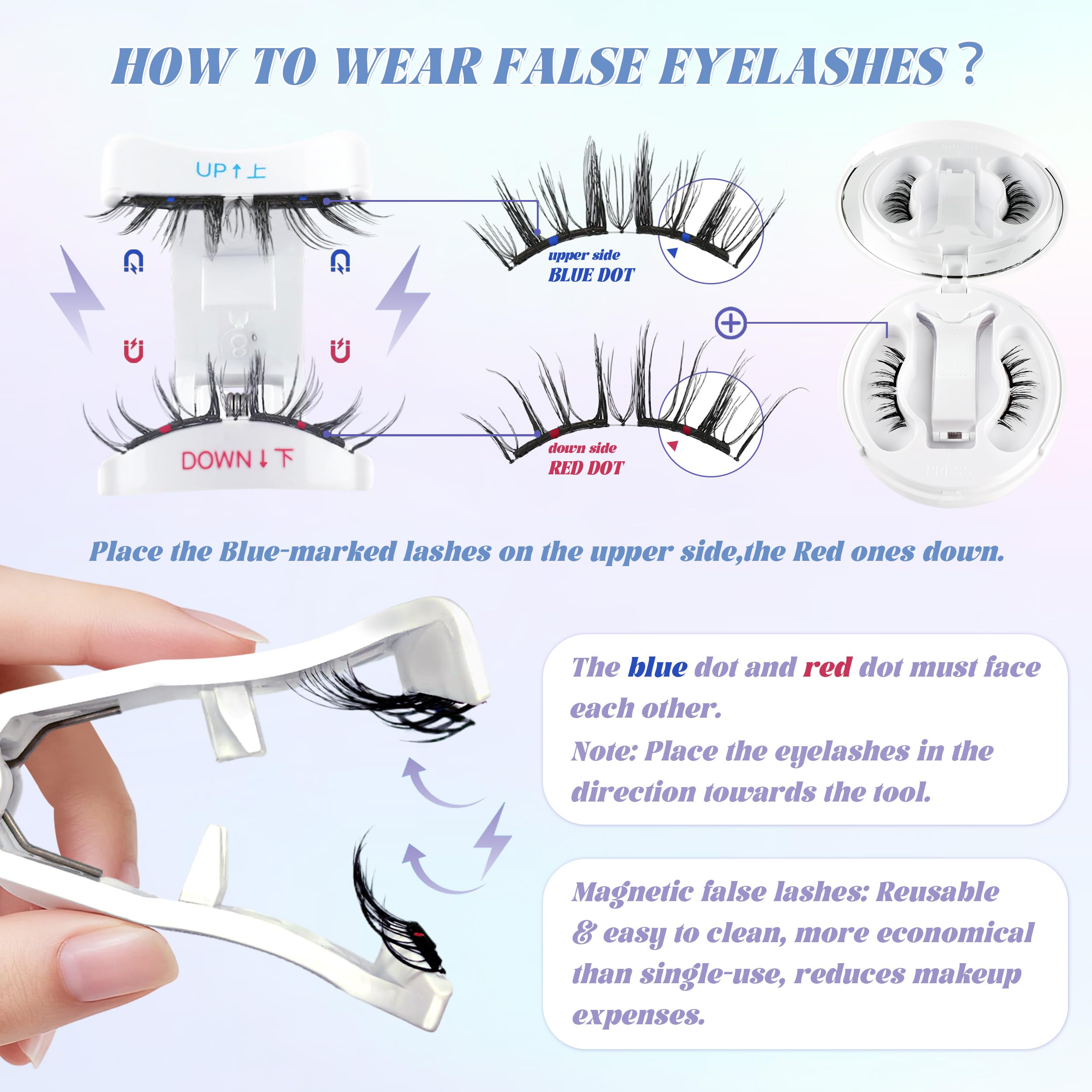 CHENSPLEND Upgrade Magnetic Eyelashes with extended magnet for stable wear