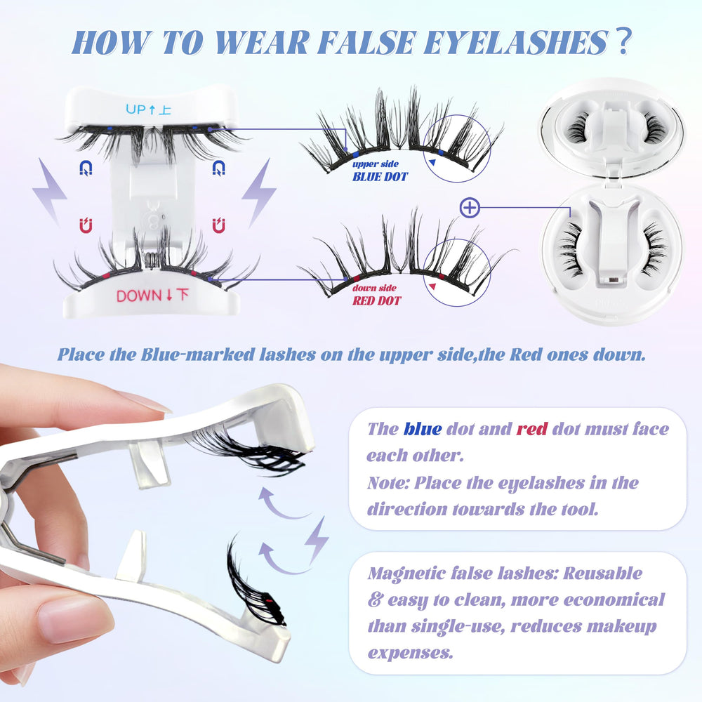 CHENSPLEND Upgrade Magnetic Eyelashes with extended magnet for stable wear