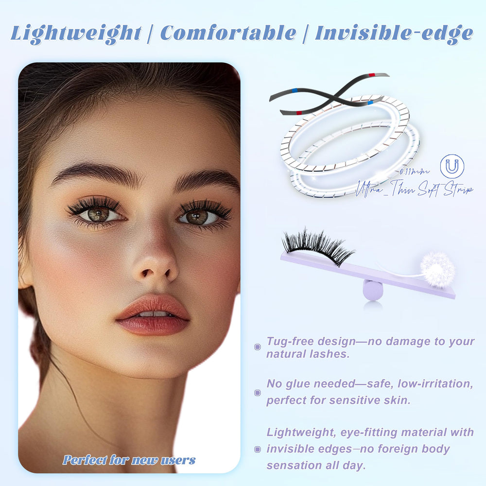 Chensplend N03 magnetic eyelashes enable easy-press application for a refined look.