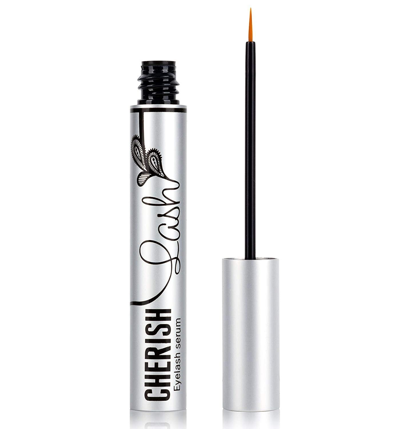 Cherish Lash serum brush applying product to clean dry lashes