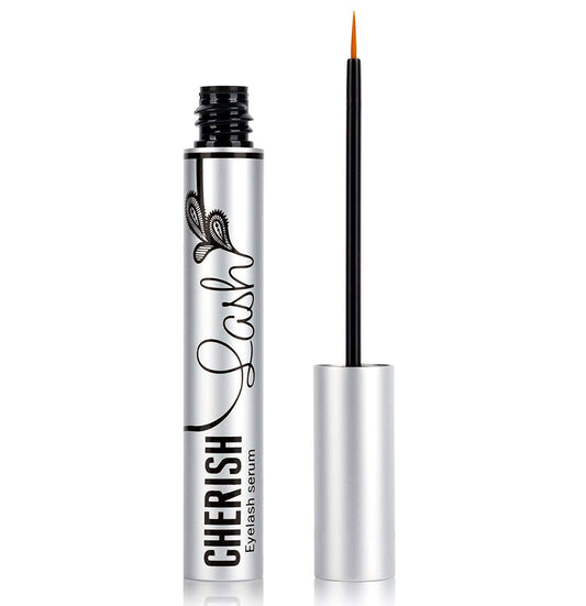 Cherish Lash serum brush applying product to clean dry lashes