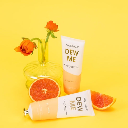Dew Me Hand Crème texture close-up showing fast absorption.