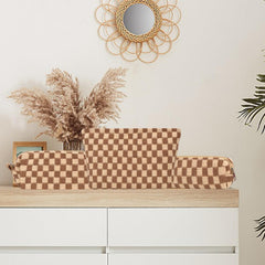 ChezMax checkered bag fabric detail highlights durable easy care design