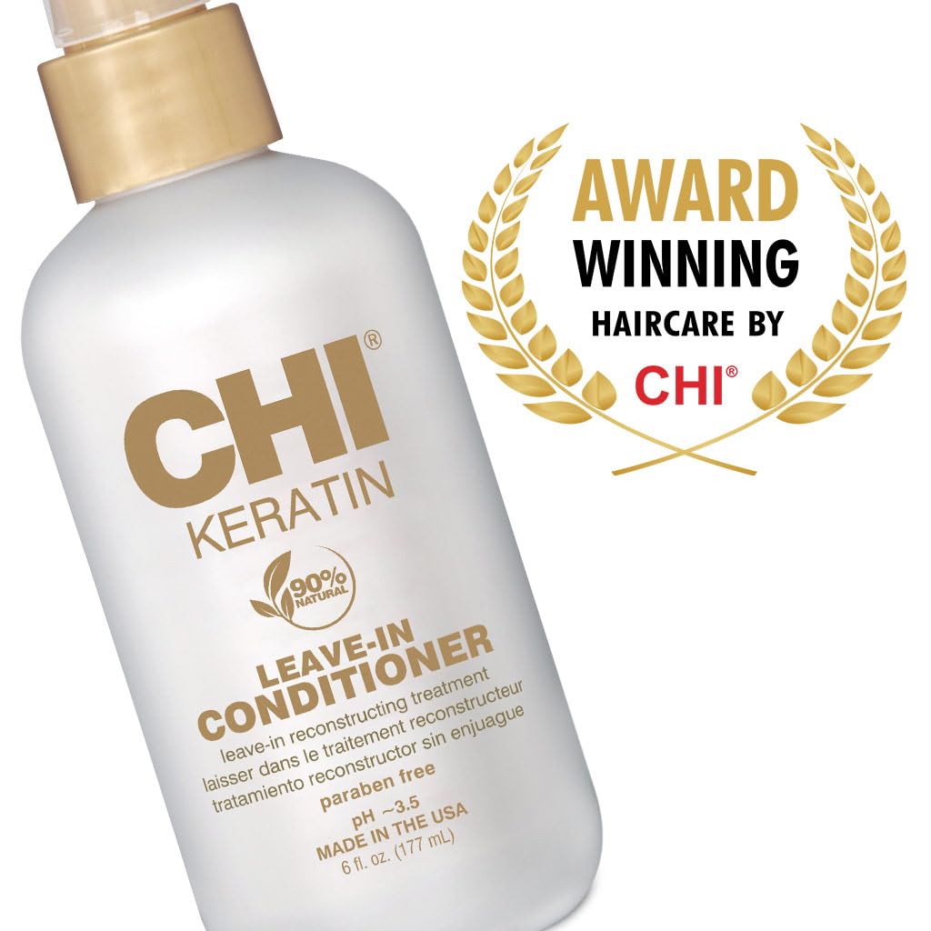 CHI Keratin Leave-in Conditioner packaging detail and branding