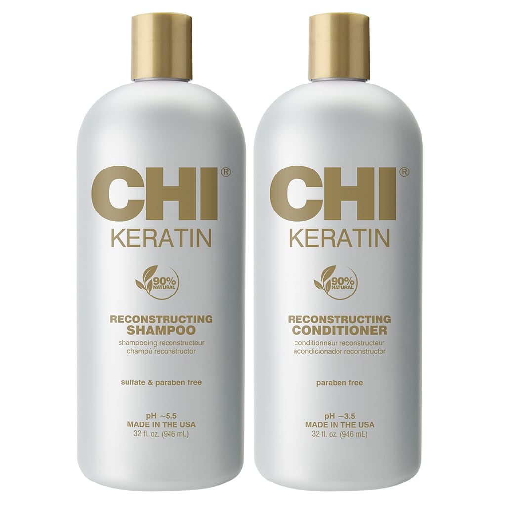 CHI Moisturize It Duo shampoo bottle highlighting deep hydration for damaged hair.