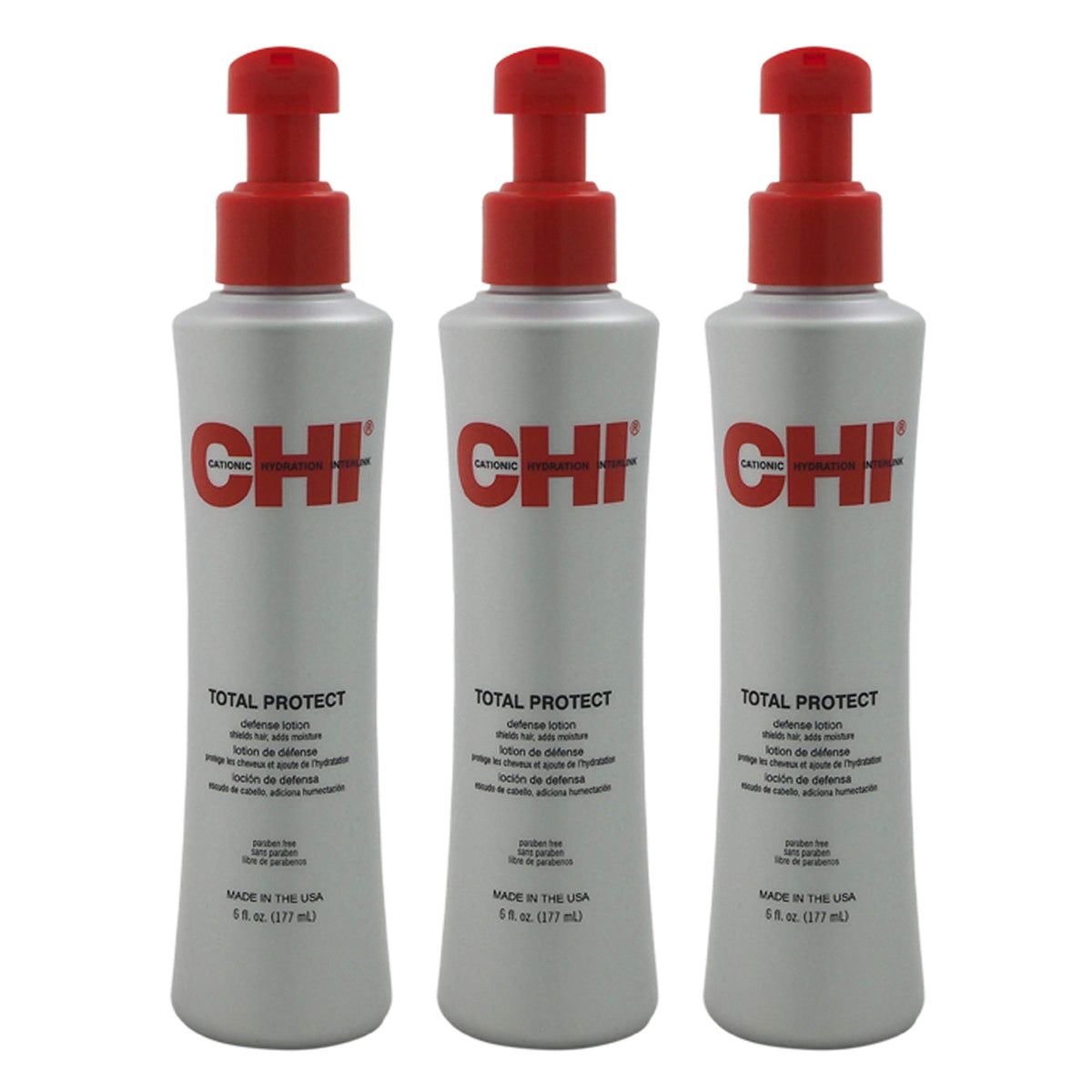 Chi Total Protect bottle front view for moisture and UV protection.