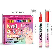 CHIAFEYI Nail Art Pens 12-color set offers creative variety.