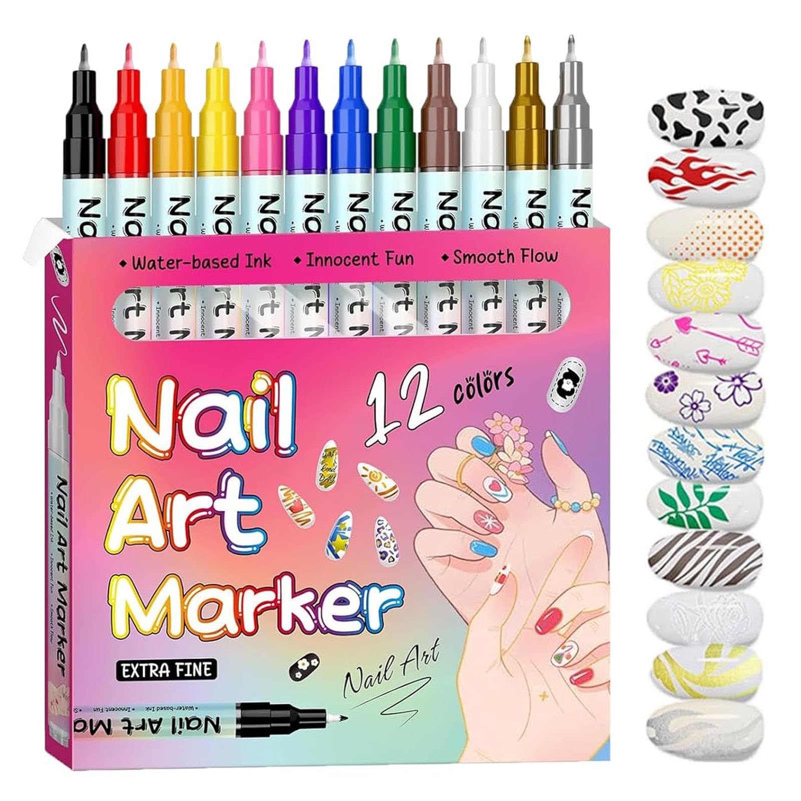 CHIAFEYI Nail Art Pens 24 colors for vibrant daily manicures.