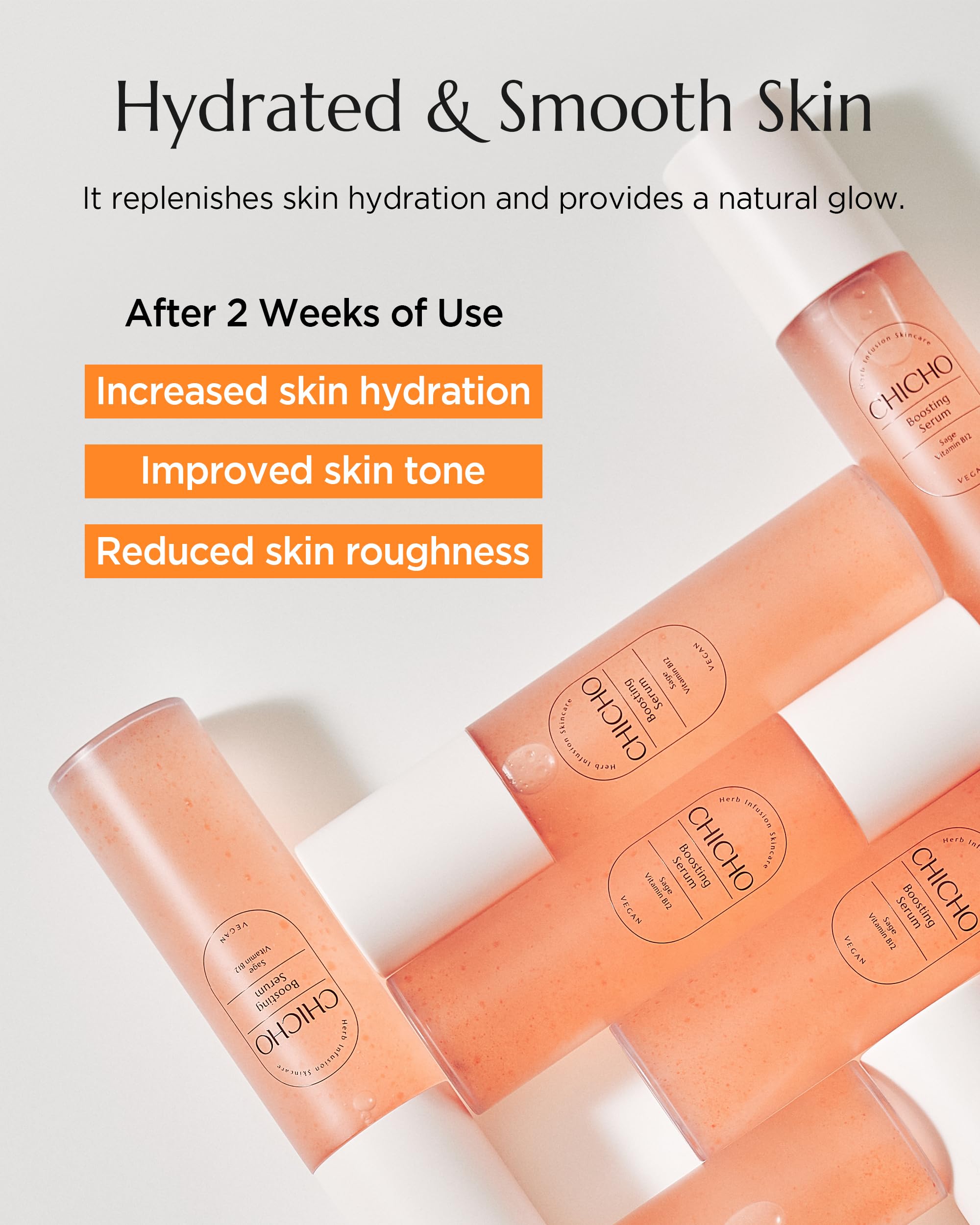 CHICHO Boosting Serum pump action demonstrates easy daily application.