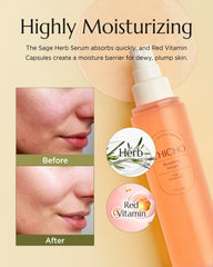 CHICHO Boosting Serum key ingredients visual with ceramide and hyaluronic acid.