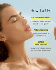 CHICHO Boosting Serum spray being applied for quick, even coverage.