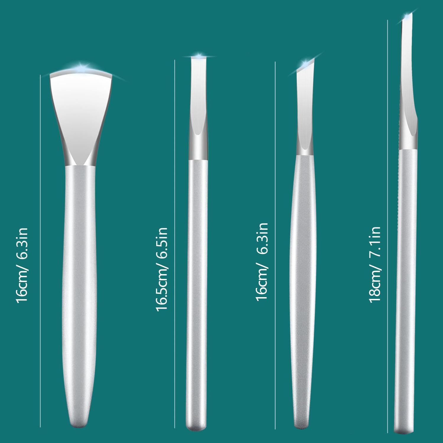 CHICREEN pedicure tools set in stainless steel arranged for durability.