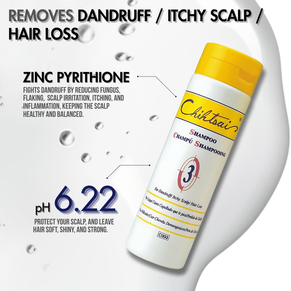 Chihtsai No.3 flakes closeup highlights dandruff reduction