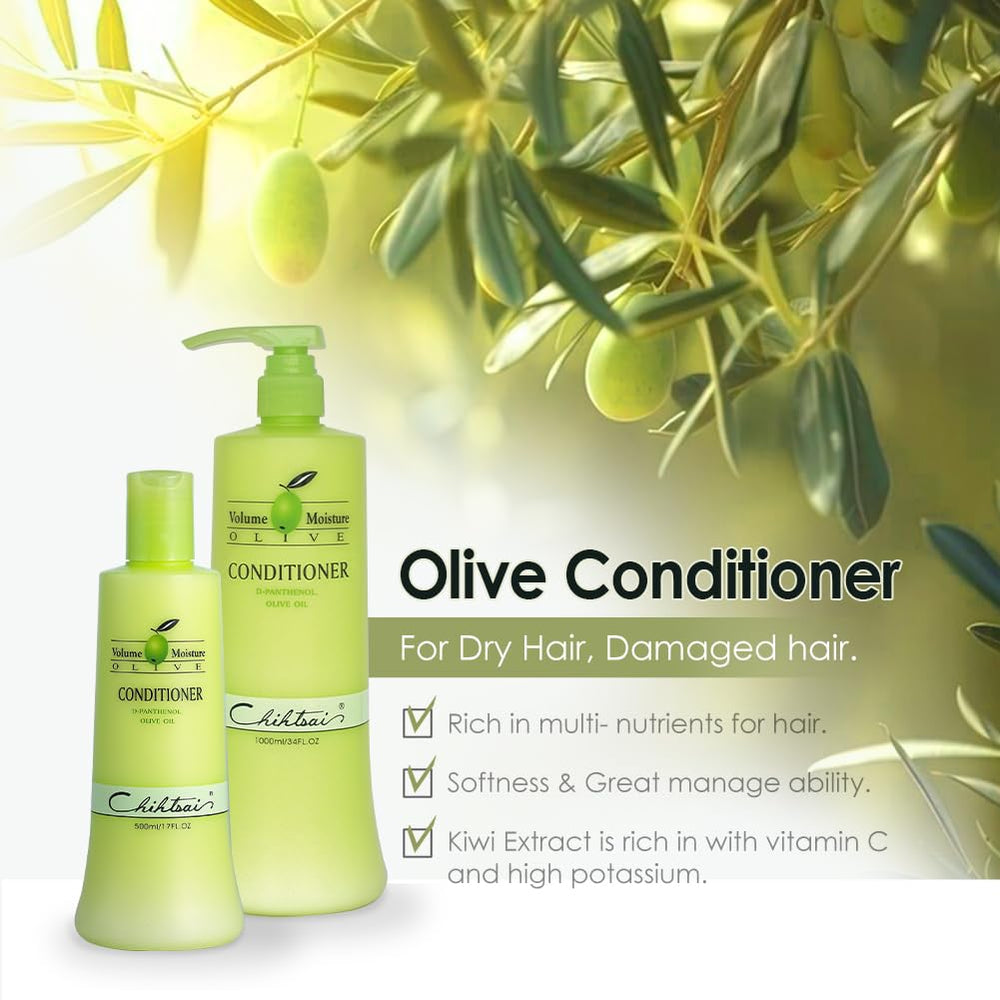 Chihtsai Olive Conditioner after rinsing leaves hair silky and manageable