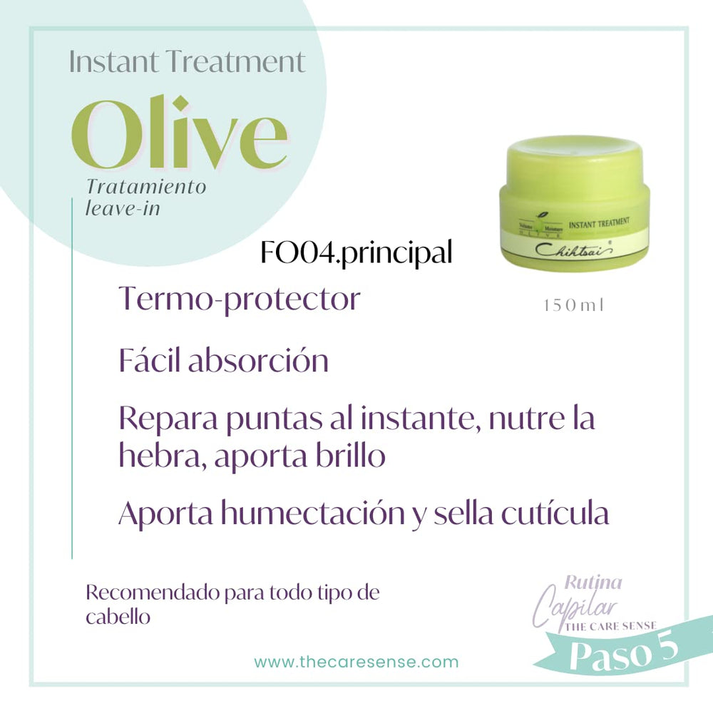 Chihtsai Olive Instant Treatment on palm during application for even distribution