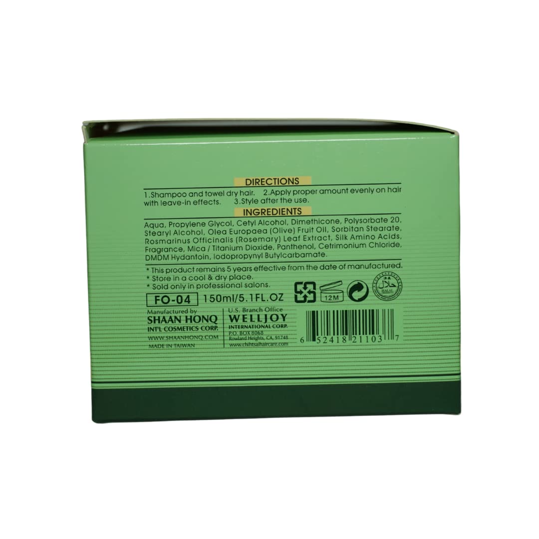Chihtsai Olive Instant Treatment protects hair during heat styling