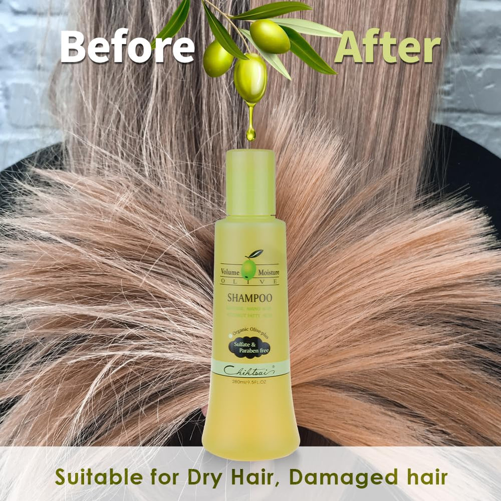 Color-treated hair care with Chihtsai Olive Shampoo for vitality.
