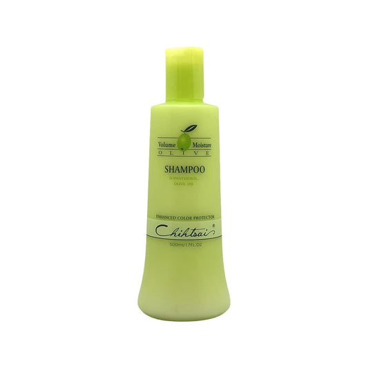 Chihtsai Olive Volume Moisture Shampoo bottle front with hydrating, smoothing formula for dry or treated hair