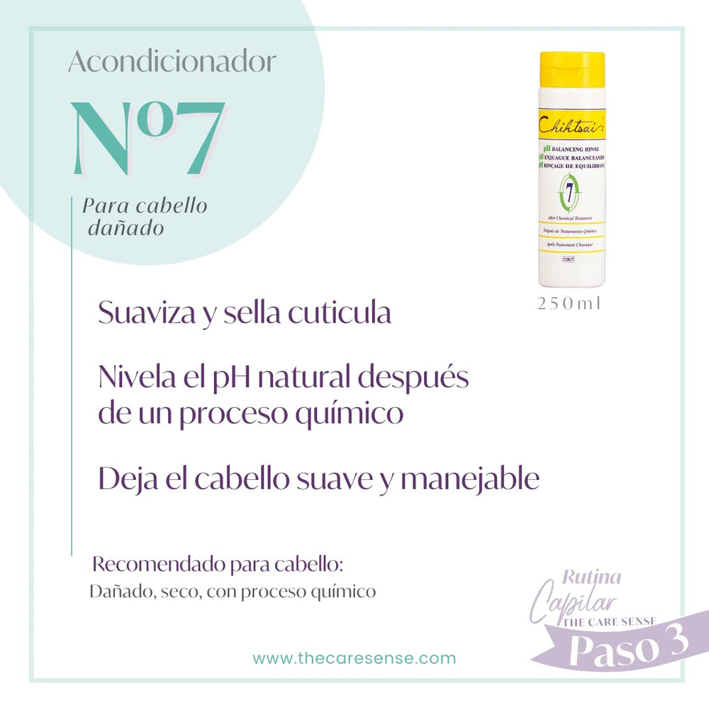 Chihtsai Ph Balancing Rinse No.7 packaging close-up highlights cuticle sealing