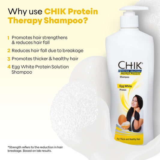 CHIK Egg White Protein detail emphasizes nourishing strands