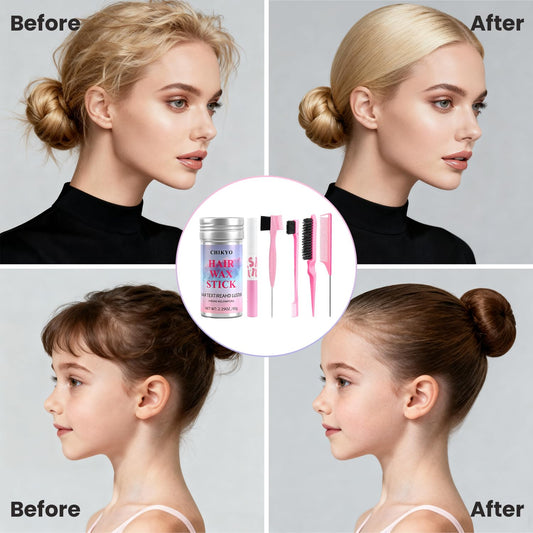 Chikyo finishing stick shaping baby hairs along the hairline