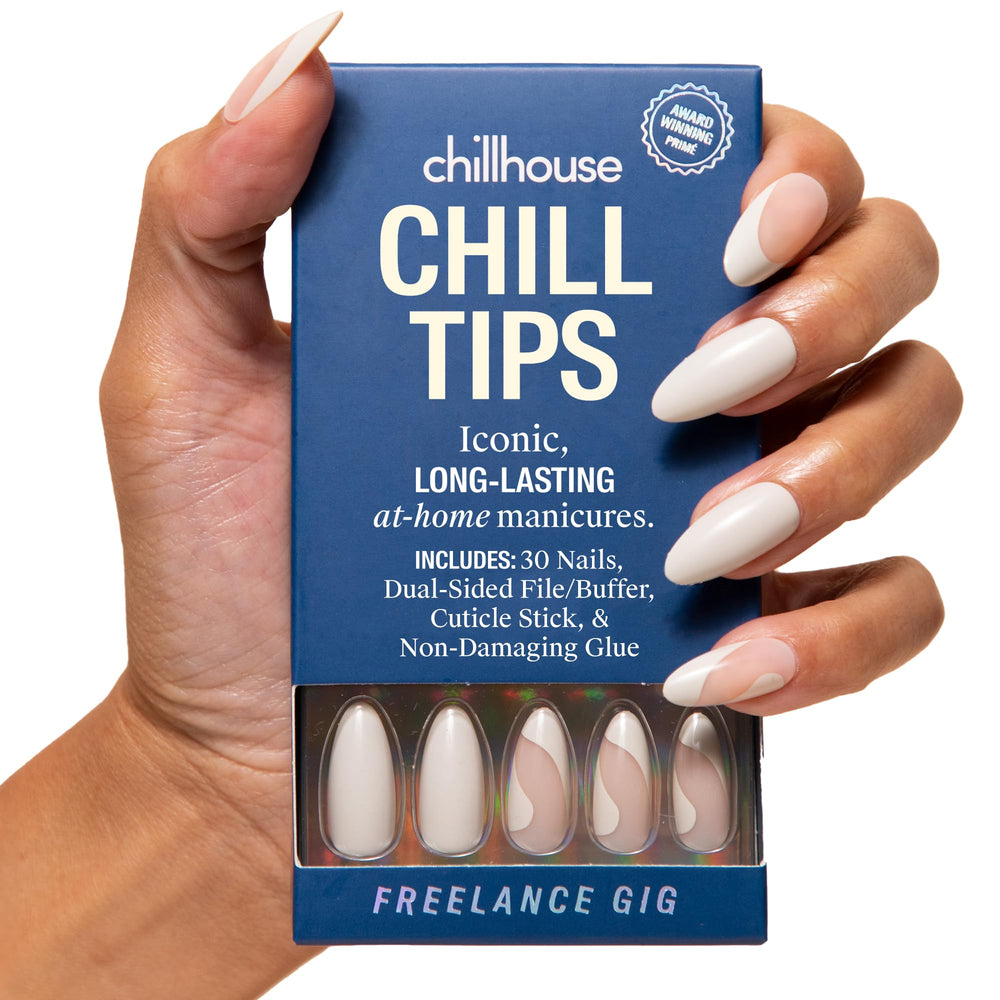 Chillhouse Chill Tips press-on nails in almond shape for fast, salon-worthy manicures at home.
