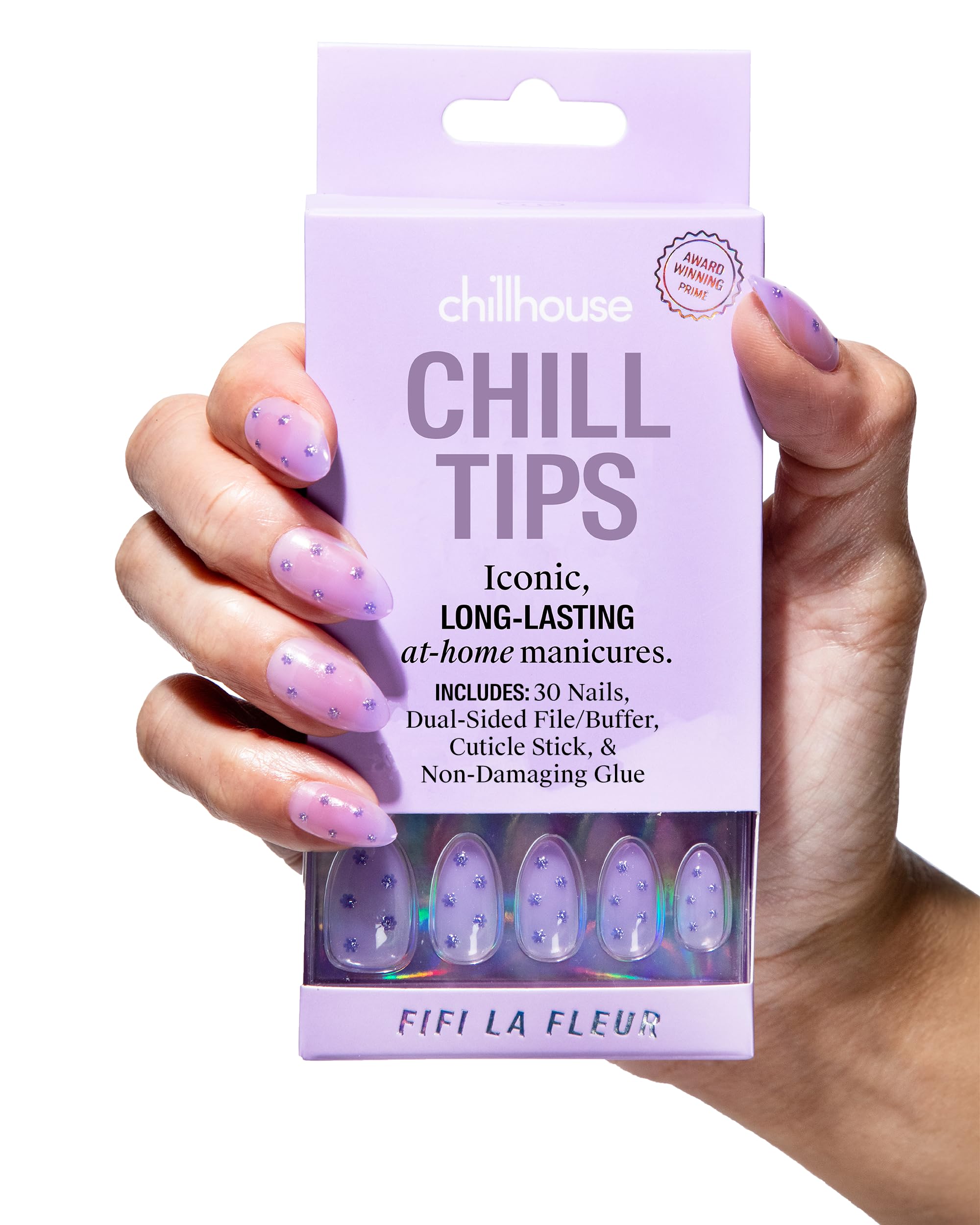 Chillhouse Fifi La Fleur almond tips set with 30 shapes for a customizable manicure