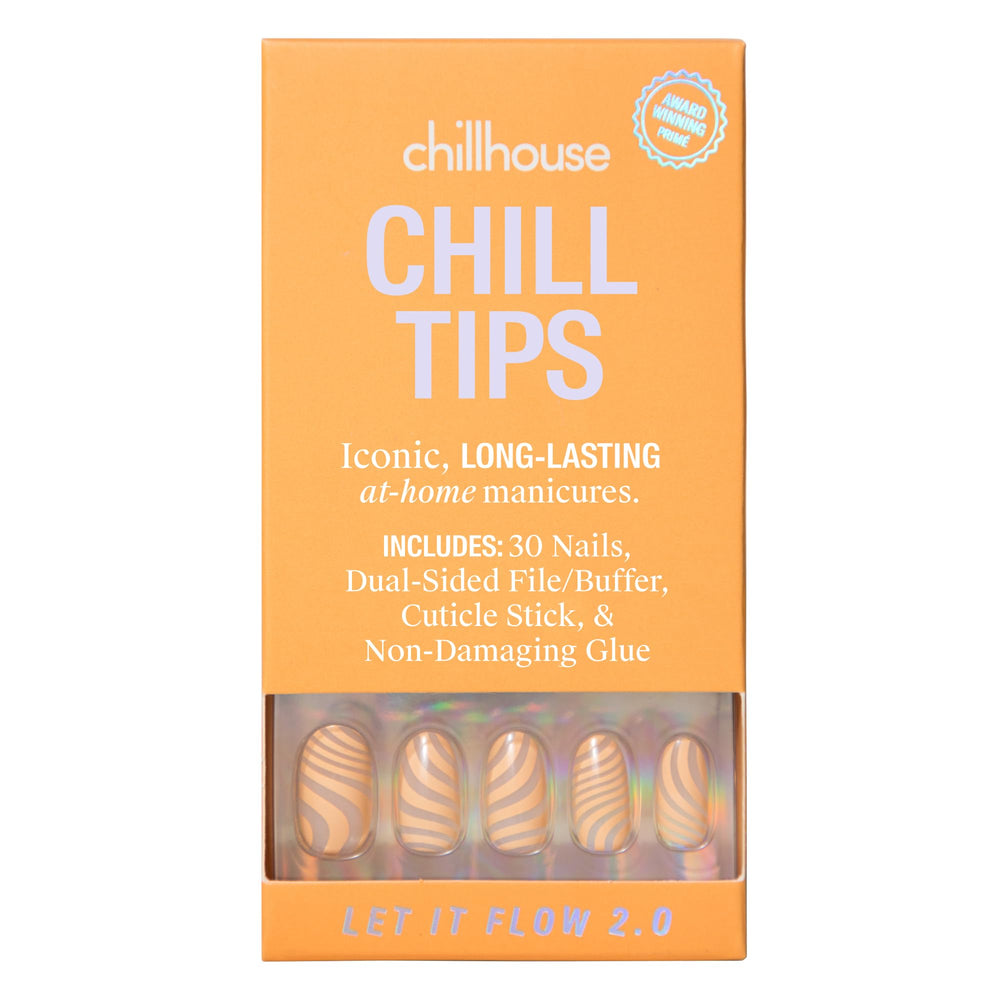 Chillhouse Let It Flow 2.0 oval tips kit for quick salon-style nails