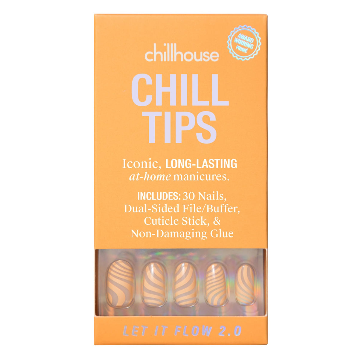 Chillhouse Let It Flow 2.0 oval tips kit for quick salon-style nails