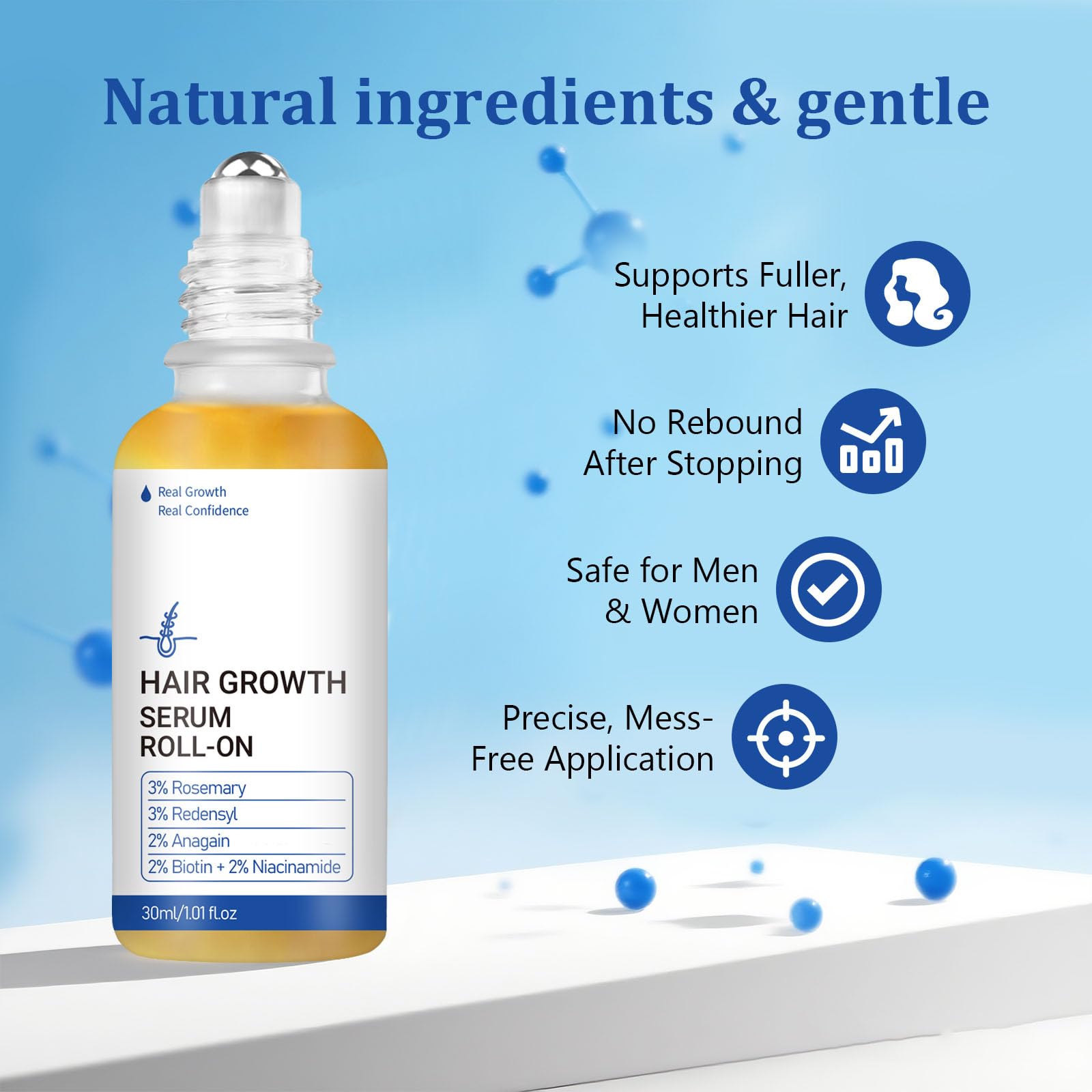 Biotin and Niacinamide enriched serum supports hair health