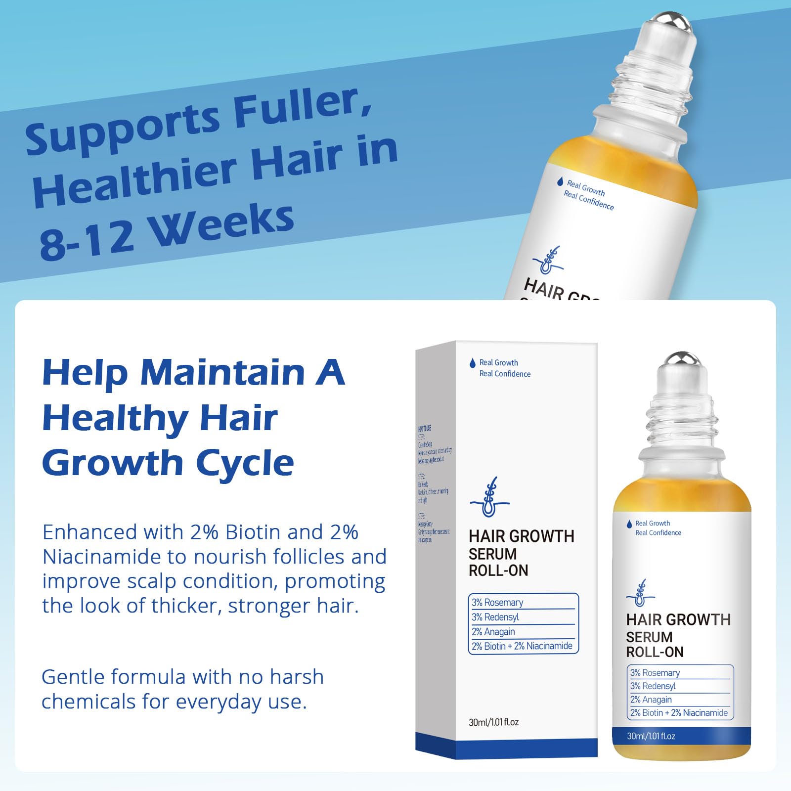 Roll-on application delivering nourishing scalp treatment