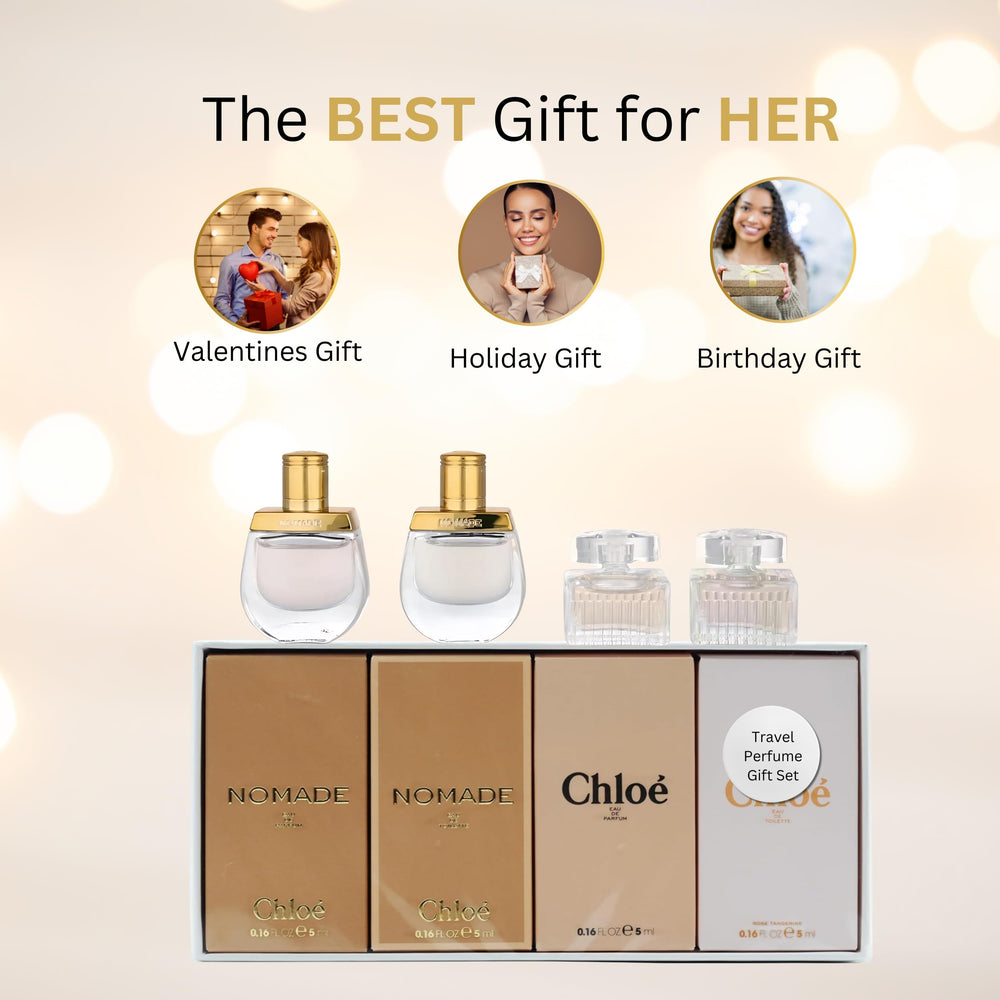 Chloe perfume sampler gift set display featuring four signature scents