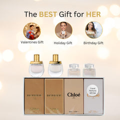 Chloe perfume sampler gift set display featuring four signature scents
