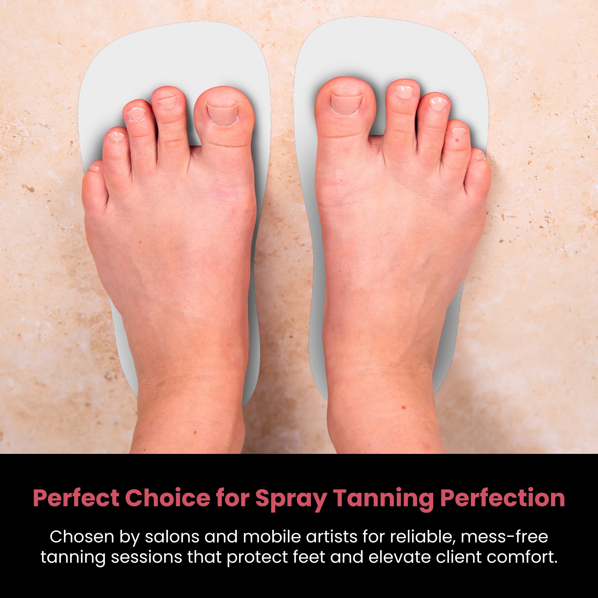 CHNELSS ergonomic foot pads designed for comfortable tanning application.