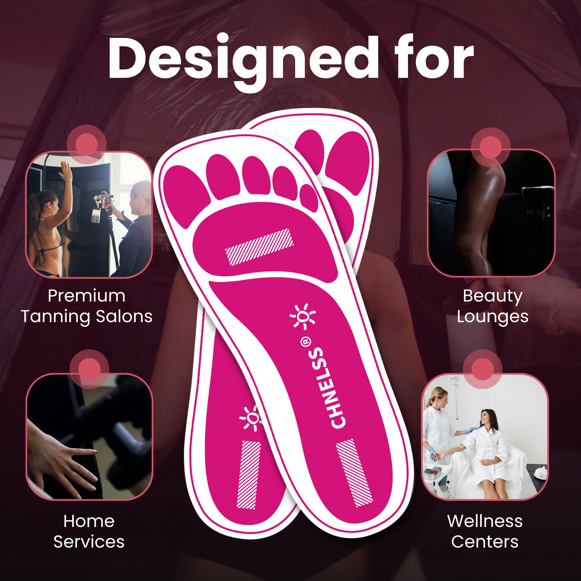 CHNELSS Pink Feet Pads non-slip surface helps clients stay steady.