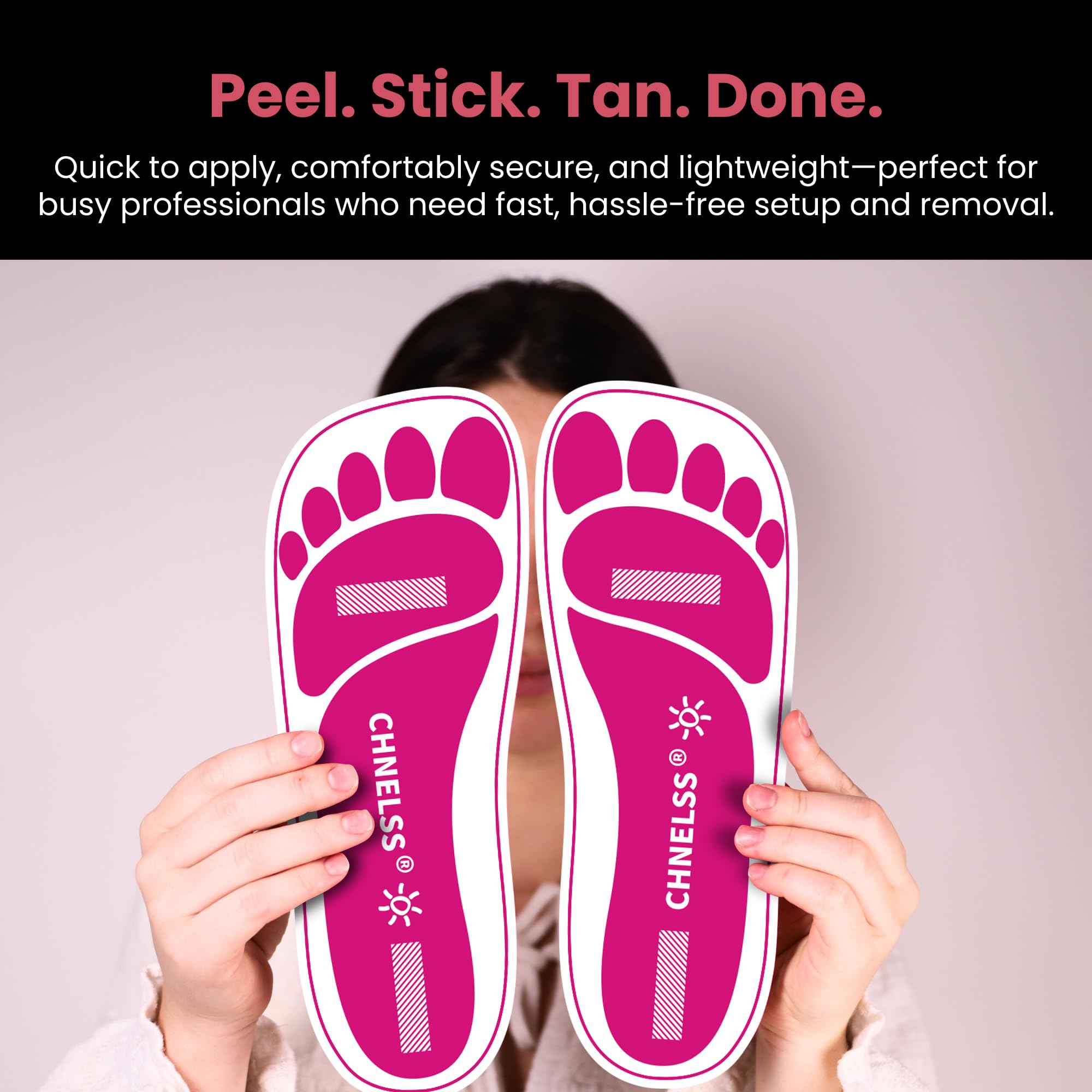 CHNELSS Pink Feet Pads pack opened reveals easy tear-off backing.