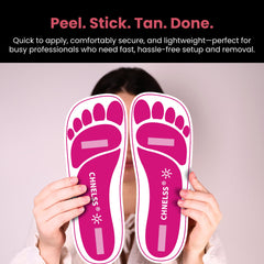 CHNELSS Pink Feet Pads pack opened reveals easy tear-off backing.