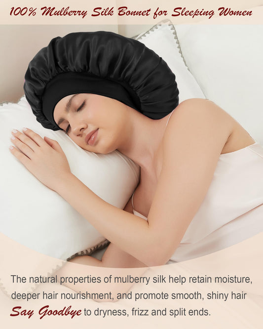 Choshion silk bonnet inner layer smooths strands with minimal friction.