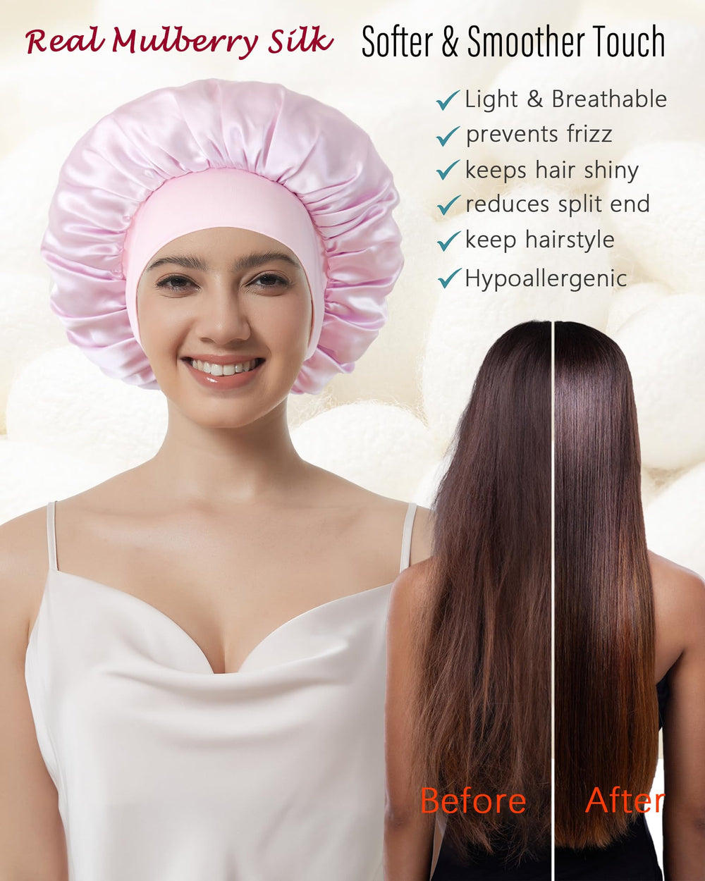 Choshion silk bonnet inner view emphasizes smooth lining reducing hair friction.