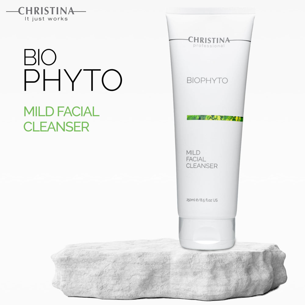 CHRISTINA Biophyto packaging box emphasizing eco-friendly skincare heritage
