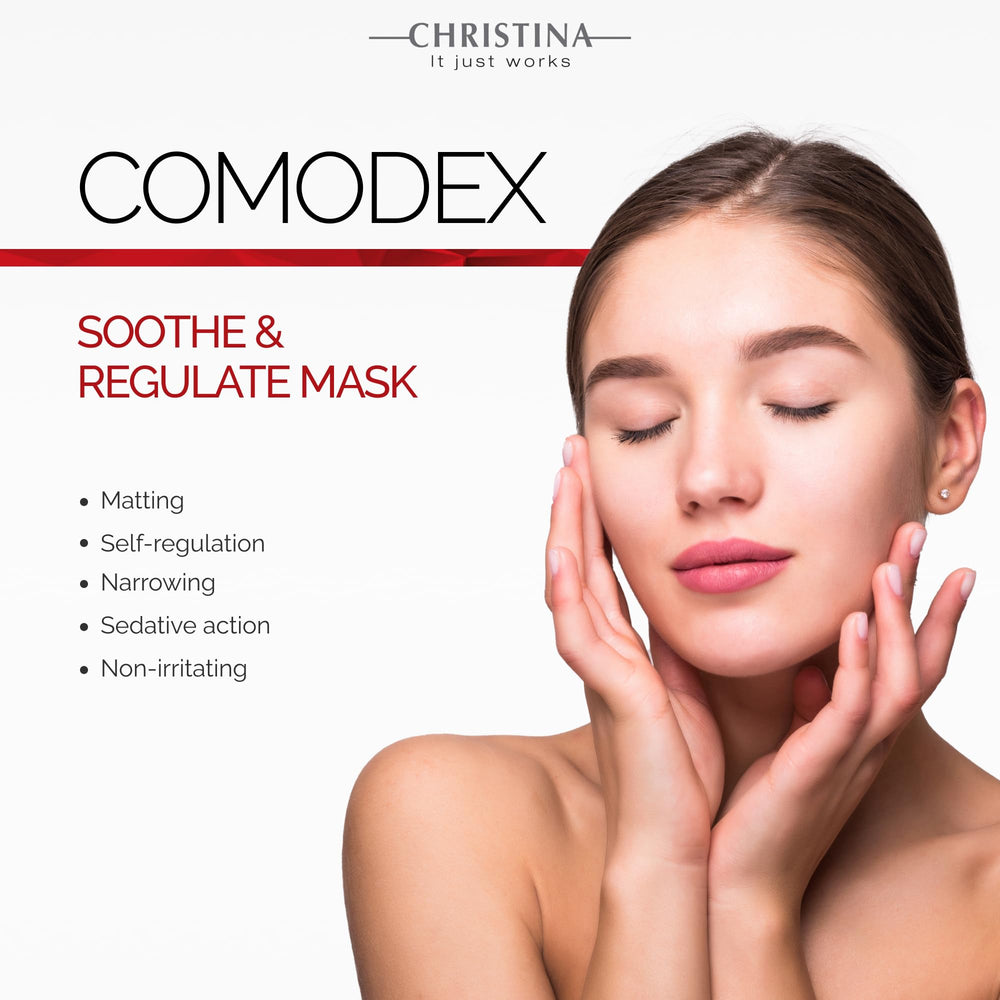 Christina Comodex mask application shows even coverage for clearer skin.