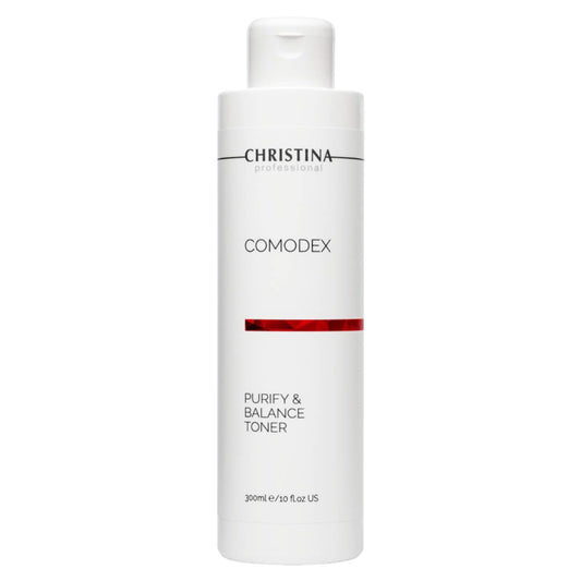 Christina Comodex Purify & Balance toner bottle showcasing pore purification effect