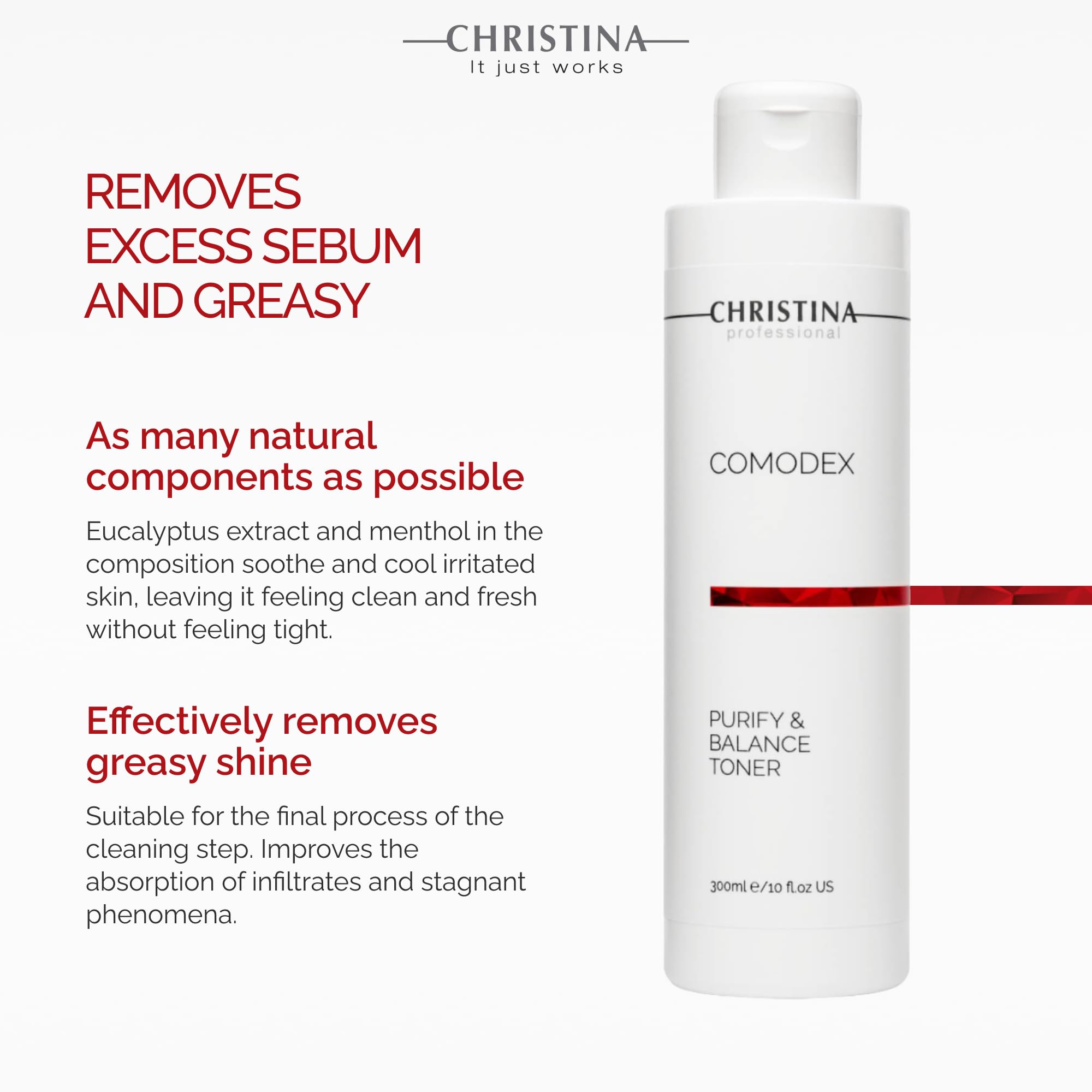 Cotton pad application of Christina Comodex toner on the face