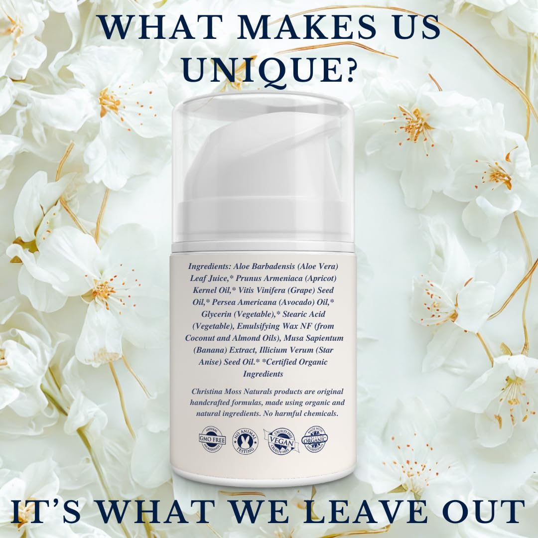 Christina Moss Naturals Original Moisturizer jar with satin-finish cream.