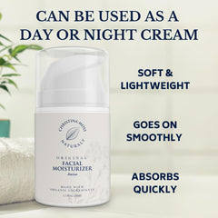 Christina Moss Naturals Original Moisturizer whipped finish for smooth application.