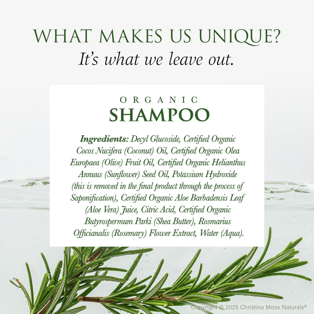 Christina Moss Naturals Shampoo color-treated hair scene emphasizing color-safe cleansing