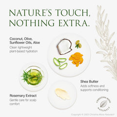 Christina Moss Naturals Shampoo foam lather illustrating easy rinsing
