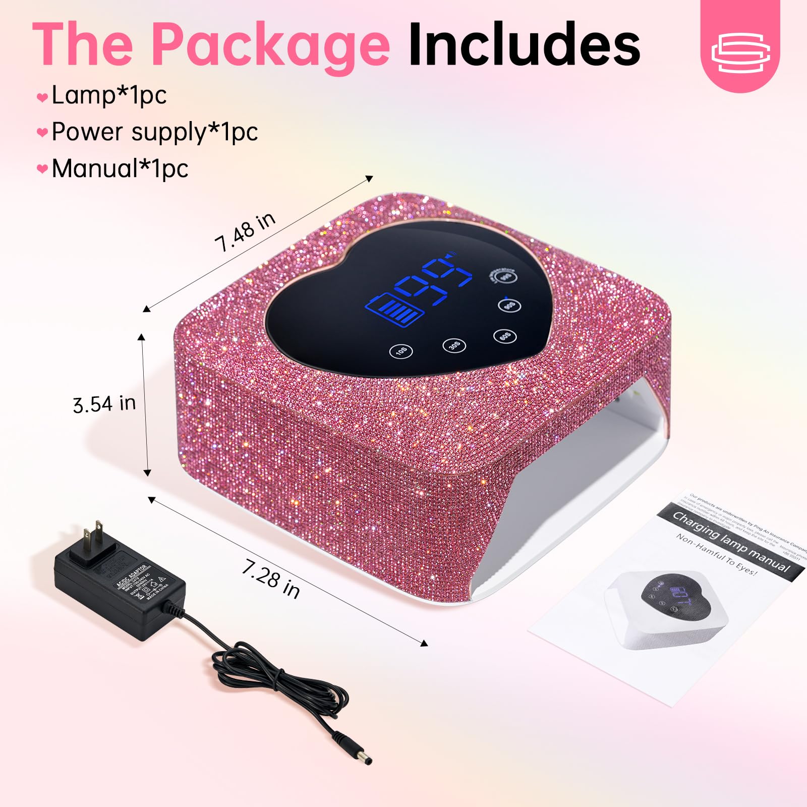 CHRISTINE SHELLY cordless nail lamp on charging stand.