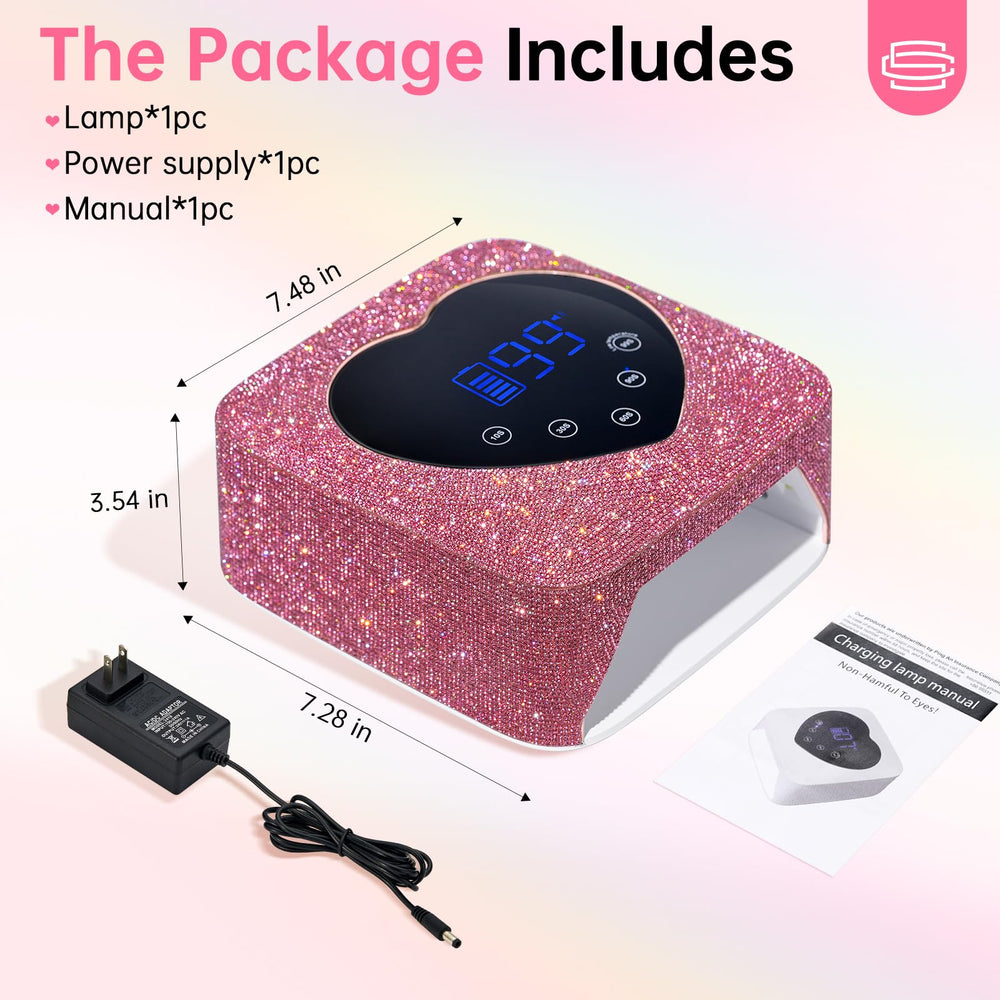 CHRISTINE SHELLY cordless nail lamp on charging stand.