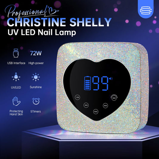 CHRISTINE SHELLY UV LED Nail Lamp with detachable magnetic base enables easy cleaning and setup.